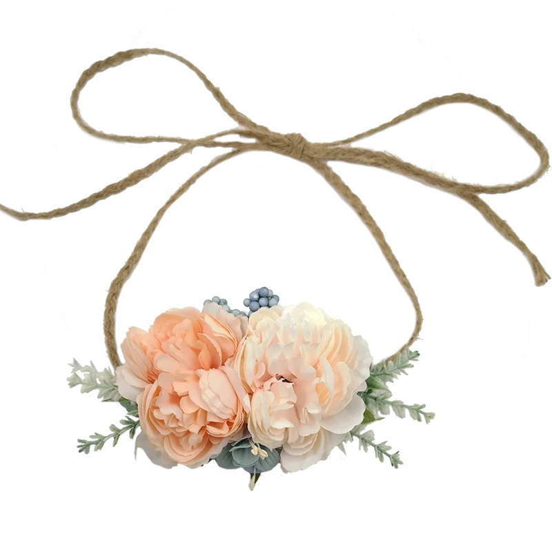 Girls Flower Crown Headband Sweet Autumn Hair Accessories Photography Props Newborn Princess Headdress Diademas | Мать и ребенок