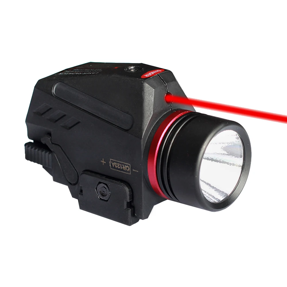 

Тактический светодиодный фонарик 150 люмен и красный/зеленый лазерный прицел с рельсовым креплением Пикатинни 20 мм