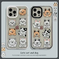 full screen cartoon cat dog phone cases for iphone 12 pro mini max x xr xs max 7 8 plus se 2020 shockproof clear soft tpu case