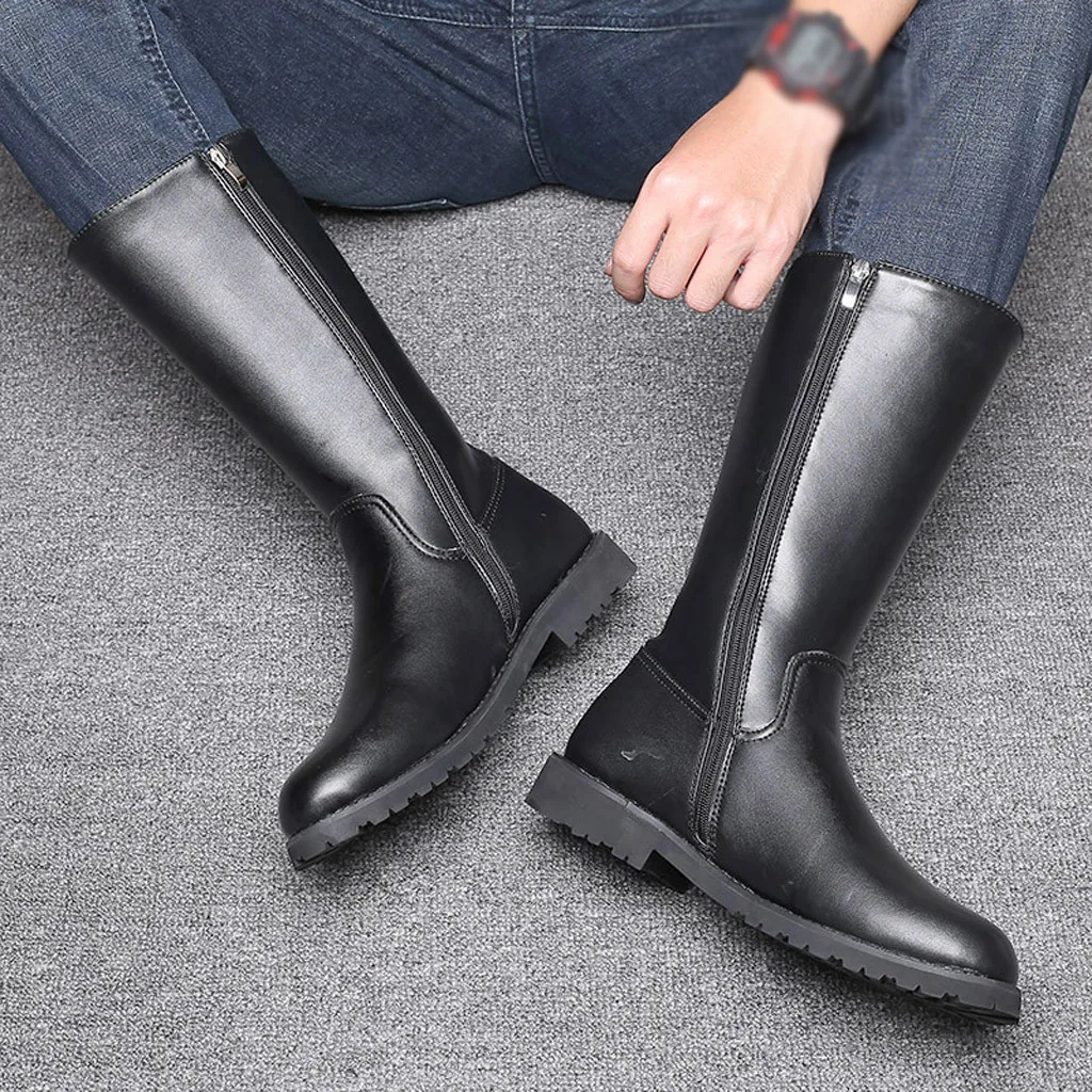 

shoes men new fashion boots zapatos de hombre Men Combat Boot Outdoor Cold-Proof Non-Slip Buckle Boot Winter Punk Snow Boots