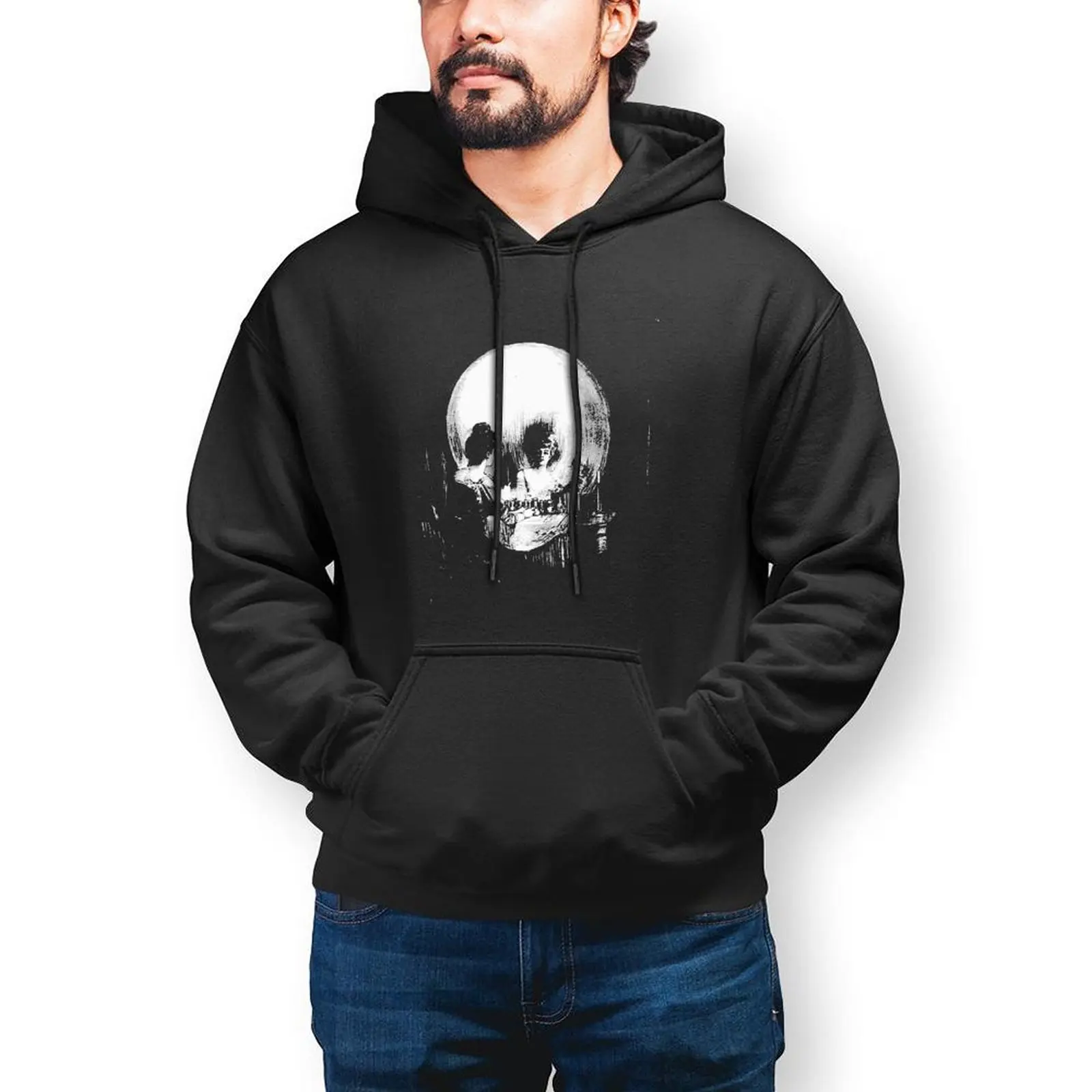 

Skull Hoodie Cotton Warm Hoodies Cool Long Outdoor Pullover Hoodie XL Mens