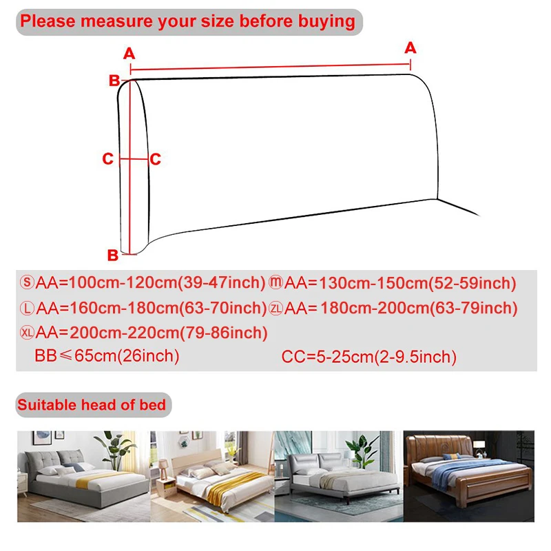 Plush Bed Head Cover Solid Color High Elasticity All-inclusive Back Protection Dust Headboard For Home | Дом и сад