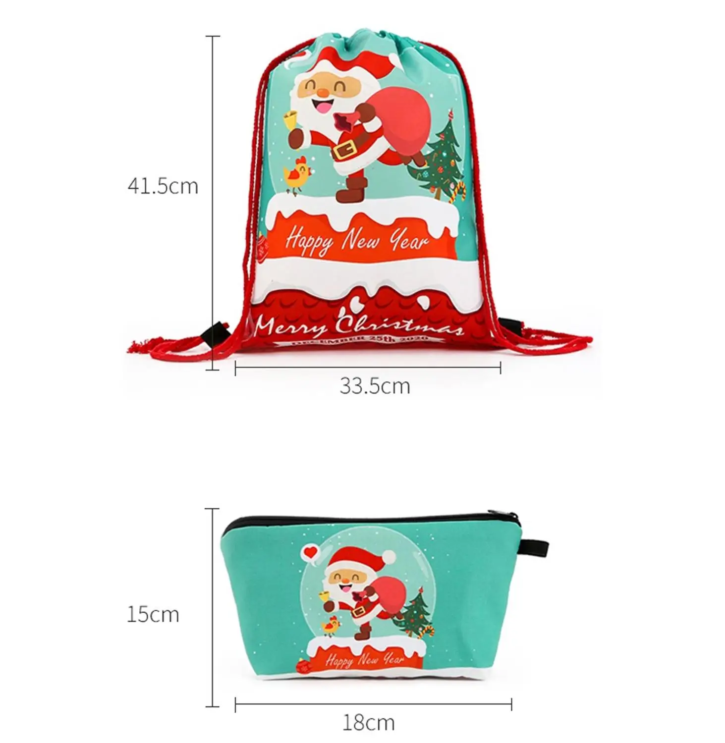 2 шт Рождественский Санта Клаус шаблон шнурок мешок Конфета в виде снеговика