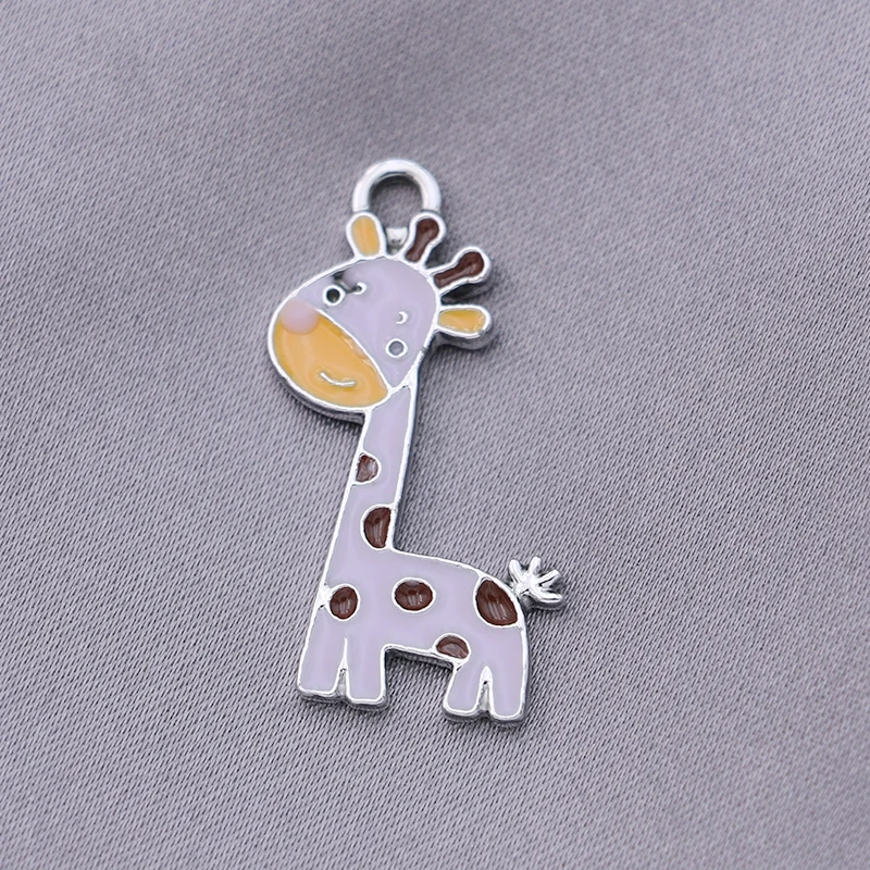 

5PCS Silver Plated Enmel Giraffe Charms Pendant for Jewelry Making Bracelet Earrings Women's Fashion Necklace DIY Accessories
