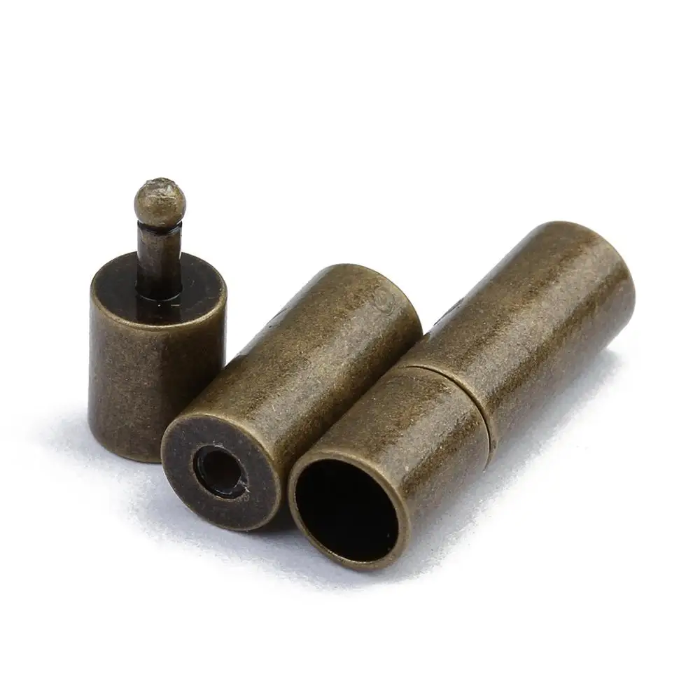 

10pcs/lot Black/Gold/Rhodium Color Metal End Caps End Clasps Fits 2/2.5/3/4/5/6/7/8mm Round Leather Cord for DIY Jewelry Making