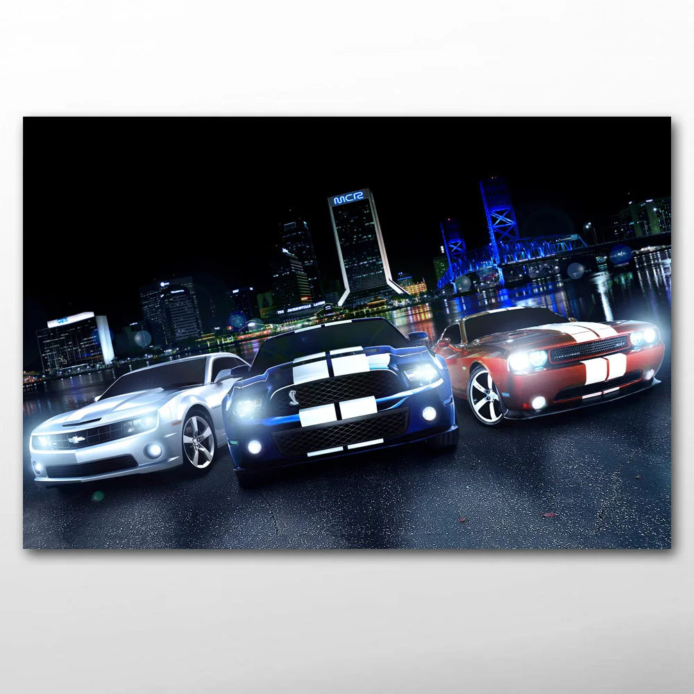 Плакаты и принты с изображением мышечного автомобиля Камаро Мустанг Челленджер