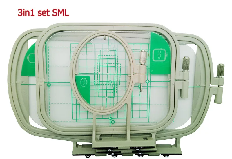 3in1 set SML " x 2" " x 4" " x 6" 50*50 мм, 100*100 мм, 150*100 мм вышитый обруч для brother SE270D SE350 SE400 HE120, HE240 500D, 900D, 950D - Цвет: 3in1 set SML