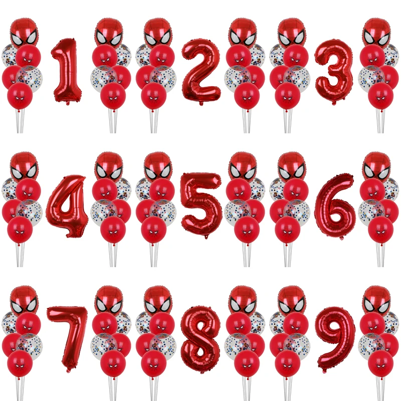 13 шт. с героями комиксов Марвел вечерние воздушные шары принтом Человека паука