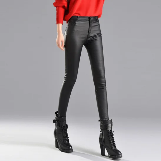 Женские тонкие бархатные брюки из искусственной кожи 2020 осень зима женские