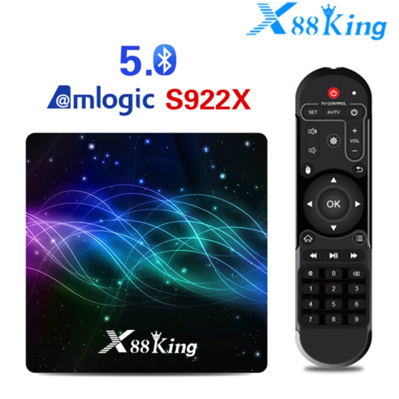 ТВ приставка X88 King 4GB 128G Amlogic S922X Android 9 0 Dual Wifi BT5.0 1000M 4K Google Play Store Netflix Youtube