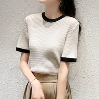 aossviao 2022 knitted women o neck sweater pullovers summer thin basic women high neck sweaters pullover slim female top