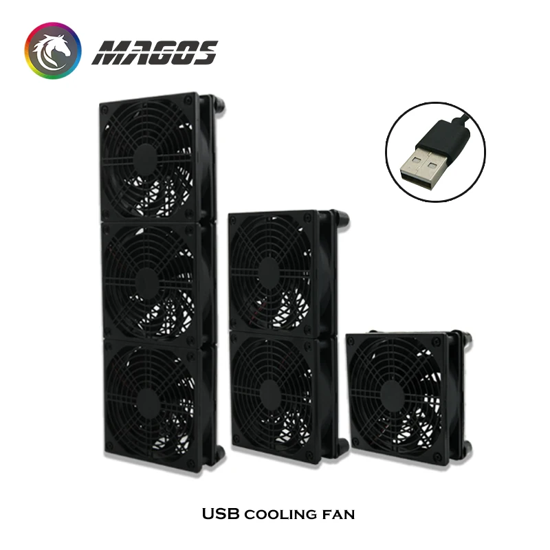 Caixa da Tevê Portátil do Desktop Radiador de Refrigeração do Ventilador da Relação de 5v Usb para o Modem Roteador Radiador São Fornecidos – 1-3 Fãs