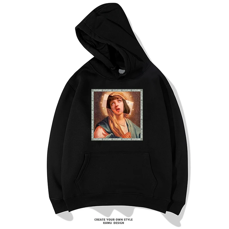 Virgin Mary мужская толстовка с капюшоном зимняя теплая одежда свободные тёплые