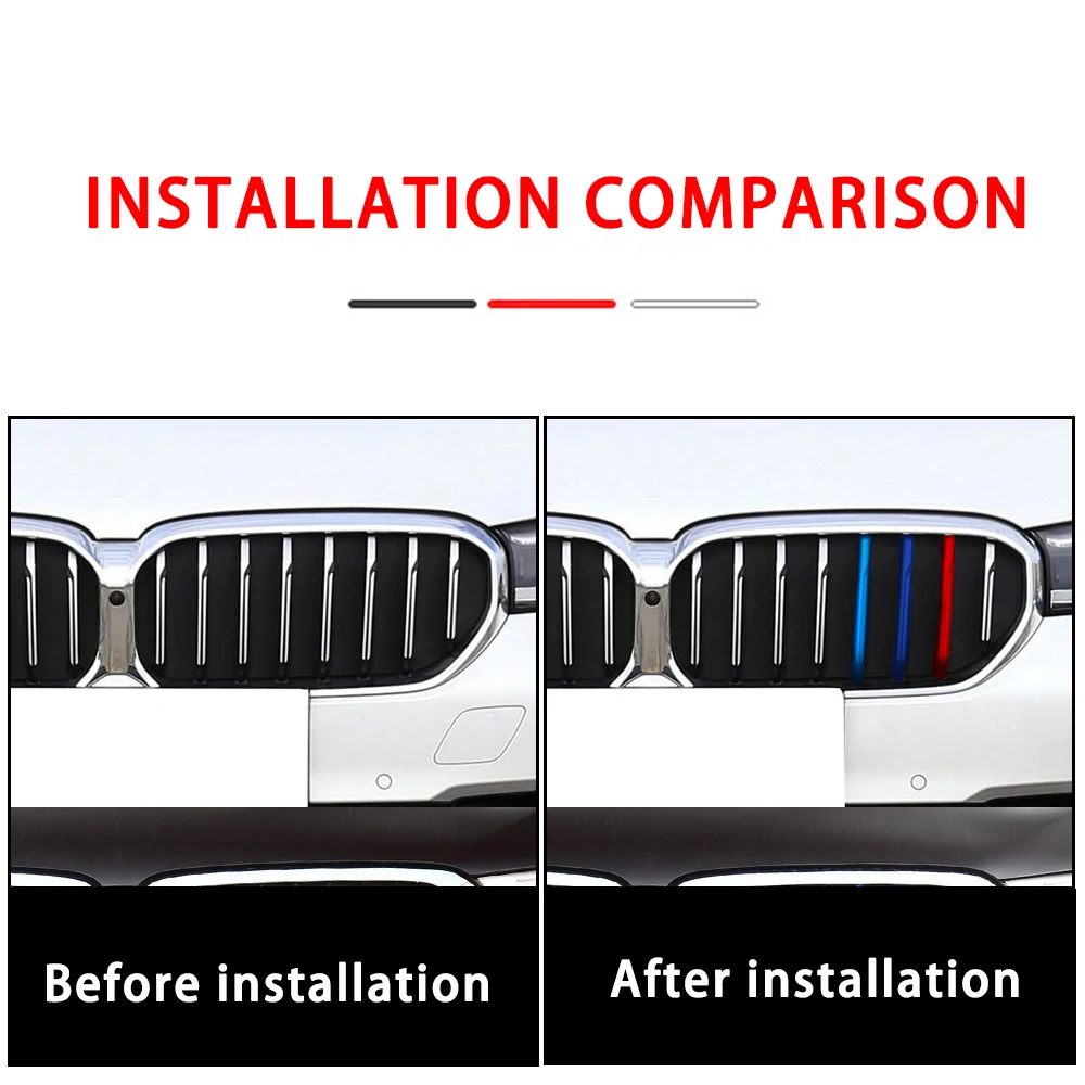 

For BMW 5 Series G30 2021 (8 Grille) styling Front Grille Trim Strips Grill Cover Motorsport Stickers