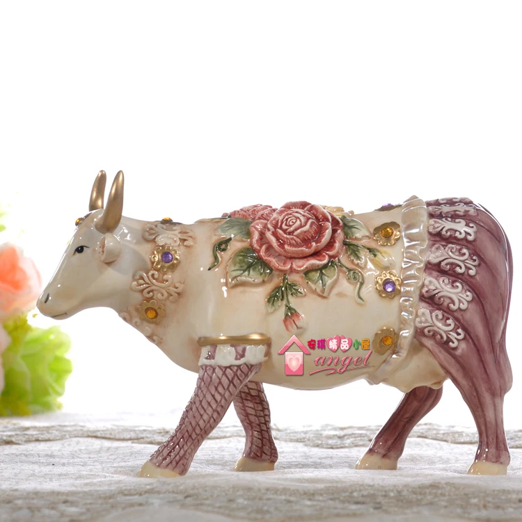 Роза керамическая креативная корова бык домашний декор Ремесла для комнаты