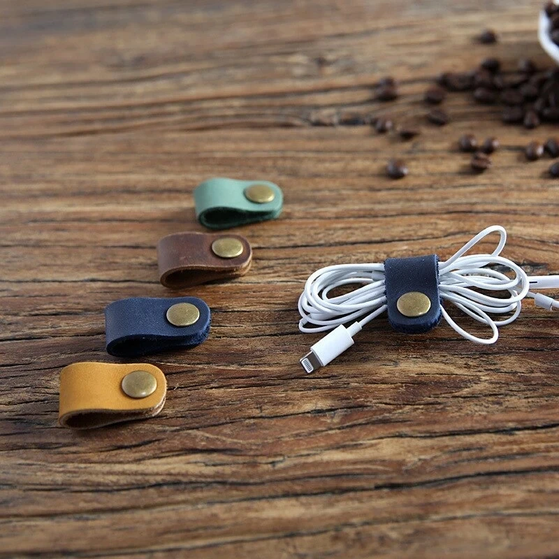 

Leather Cable Winder Cable Organizer Management USB Charger Cable Holder Cord Management Protetor Earphone digital Wire Storage