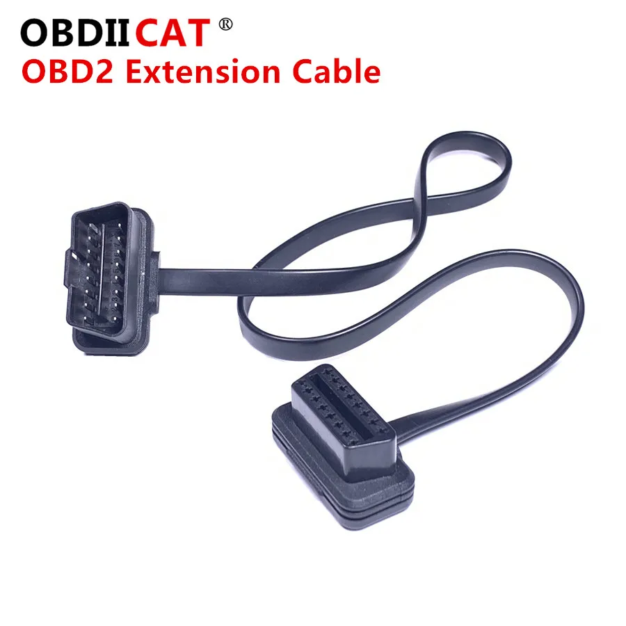 

Hot Selling Flat+Thin As Noodle OBD 2 OBDII OBD2 16Pin Male to Female ELM327 Diagnostic 60CM Extension Cable Connector