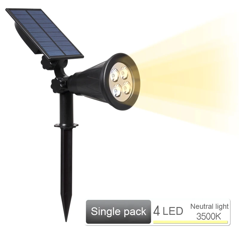 4LED Водонепроницаемый Ландшафтные прожекторы Солнечная стена газонный