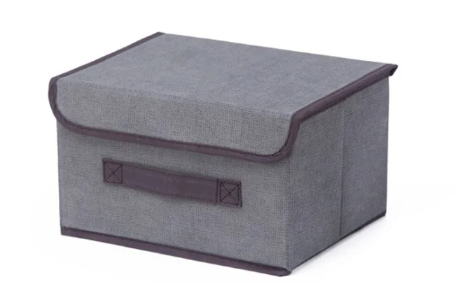 25x19x16 Grey Тканевый складной контейнер-органайзер с ручками для ящика, детской комнаты, шкафа, офиса, дома - Цвет: 25x19x16 Grey