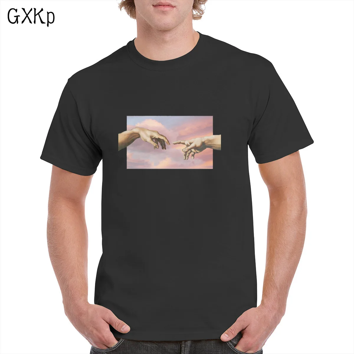 

Michelangelo Hands T-Shirt Unisex Retro Trending Popular Graphic 100% Cotton female/Man Pluse Size