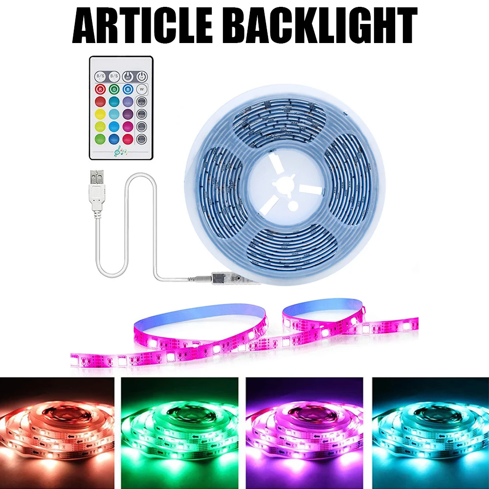 

Светодиодная лента, USB музыкальный голосовой контроллер, гибкая светодиодная лента, водонепроницаемая лента RGB, полоса освещения для телеви...