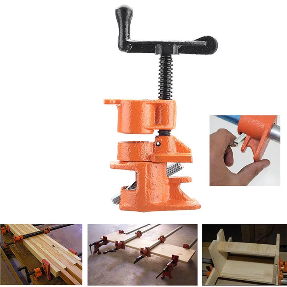 

1/2 3/4inch Wood Gluing Pipe Clamp Set Cast Iron Heavy Duty Woodworking Carpenter Tool HANW88