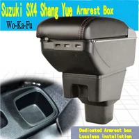 for suzuki sx4 center console arm rest armrest box central store content box with cup holder ashtray with usb