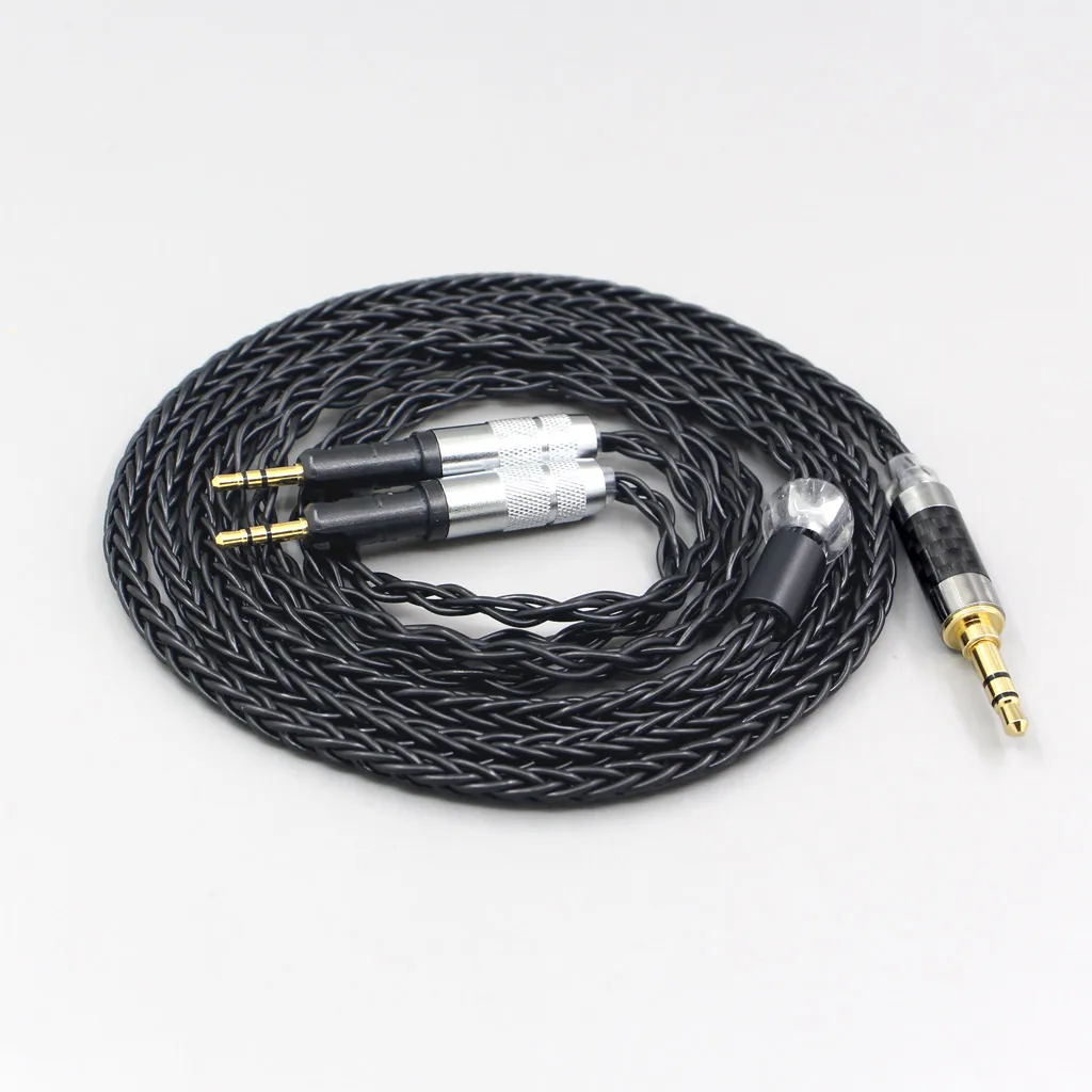 LN007467 4 мм xlr 2 5 6 8 жильный черный посеребренный плетеный кабель для наушников