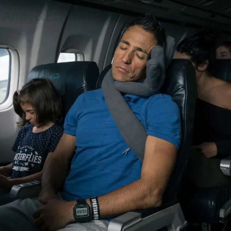 Эргономичная подушка для шеи дорожная с эффектом памяти глубокого сна самолета