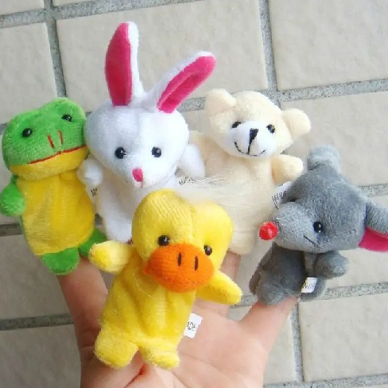 

10Pcs Cartoon Animal Finger Puppets Set Mini Plush Baby Boys Girls Story Telling Hand Cloth Doll Educational Toys C5AF