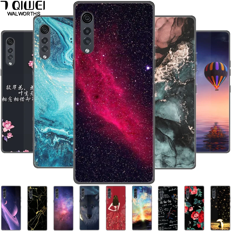 Чехол для LG Velvet 5G мягкий силиконовый чехол телефона черный бампер из ТПУ