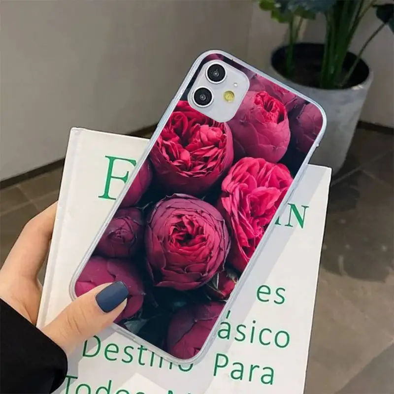 Чехол для iphone 13 8 7 6 6S Plus X 5S SE 2020 XR 11 12 pro XS MAX с изображением розовых и фиолетовых