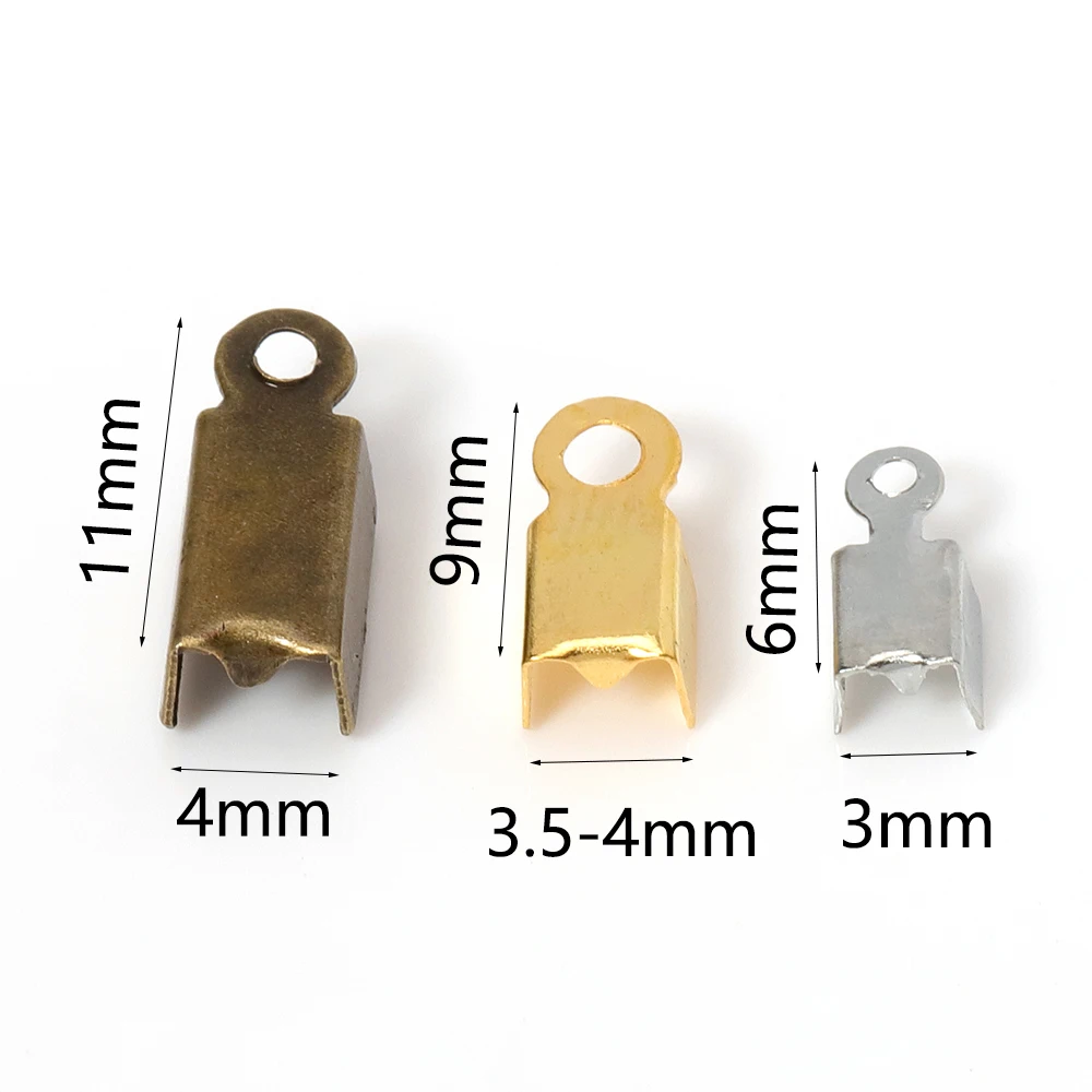 200 шт Металлические концевые заглушки для кожаного шнура