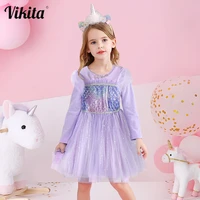 vikita girls princess dress children autumn clothing kids birthday party prom gown dresses toddlers elegant tulle mesh dress