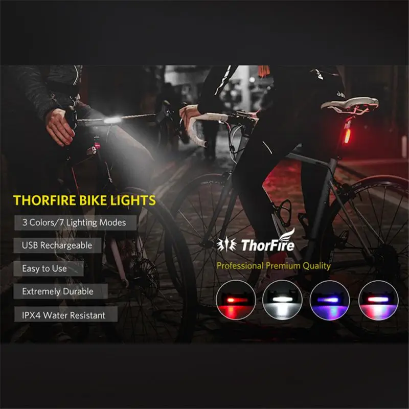 

LED Bicycle Cycling Light Taillights USB Rechargeable Bicycle Warning Tail Light Outdoor Riding LED Highlights Bicycle Light