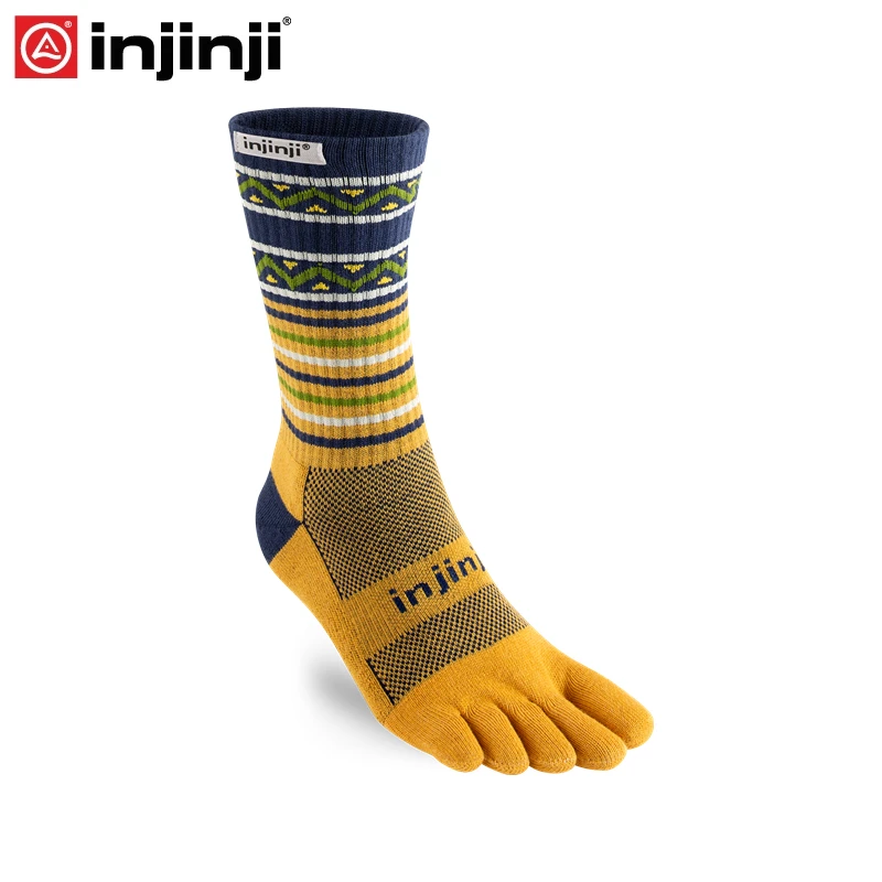 Injinji/носки с пальцами; Новинка года; спортивные носки средней плотности Coolmax с пятью пальцами; мужские носки для бега - Цвет: Dijon