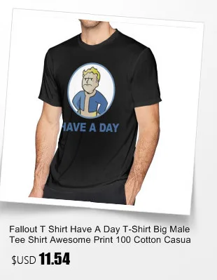 Fallout футболка FALLOUT, хлопковая футболка с коротким рукавом, графический Рисунок, 4xl, Мужская потрясающая Повседневная футболка