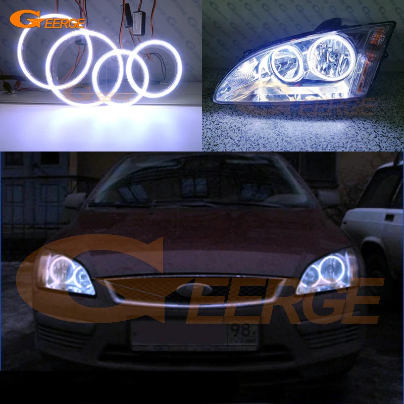Отличный COB комплект светодиодов глаза ангела halo кольца ультра яркие для Ford Focus II