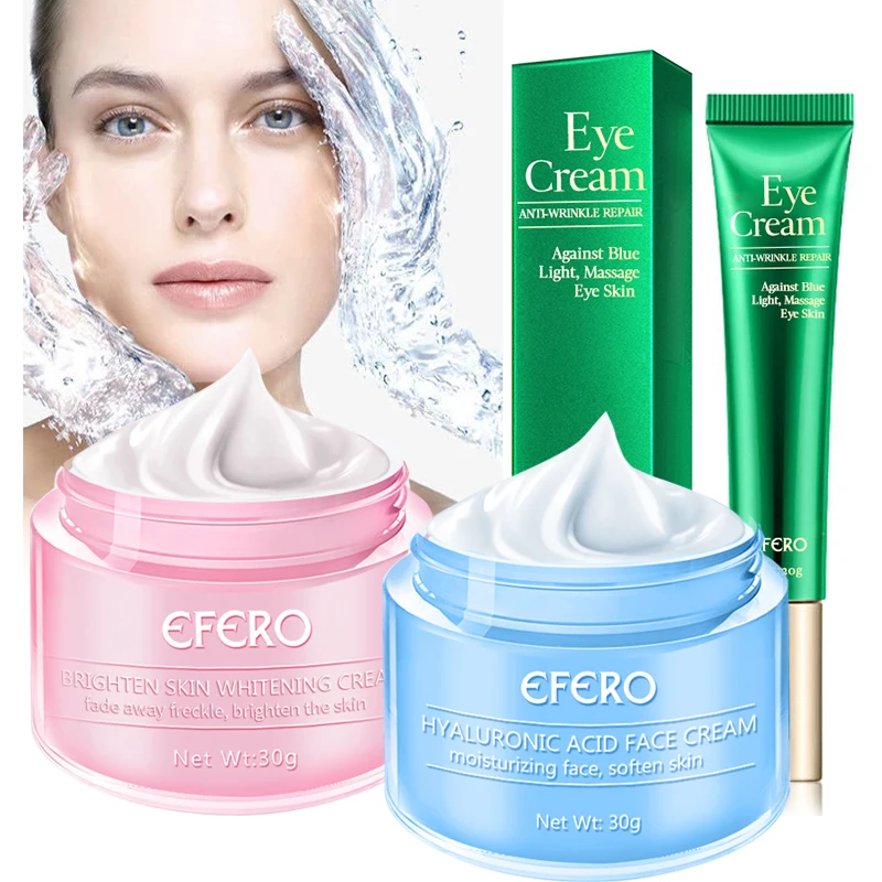 

EFERO Face Cream Freckle Whitening Cream Hyaluronic Acid Moisturizer Anti-Wrinkl Aging Dark Circles Remover Eye Cream Skin Care