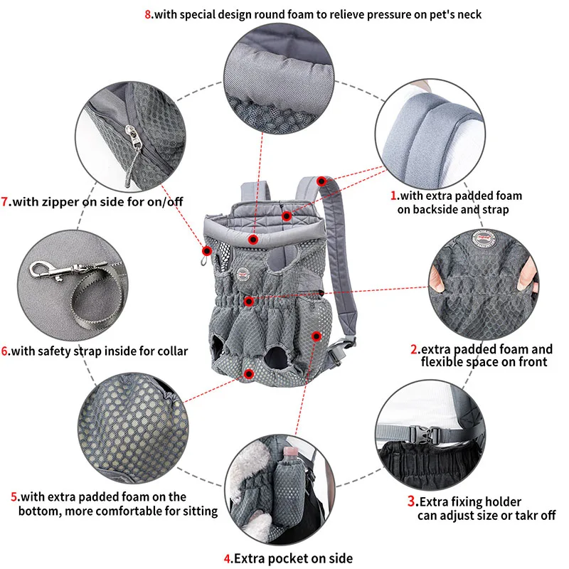 MySudui Рюкзак переноска для собак и кошек легкий дорожный рюкзак с мягкой дышащей