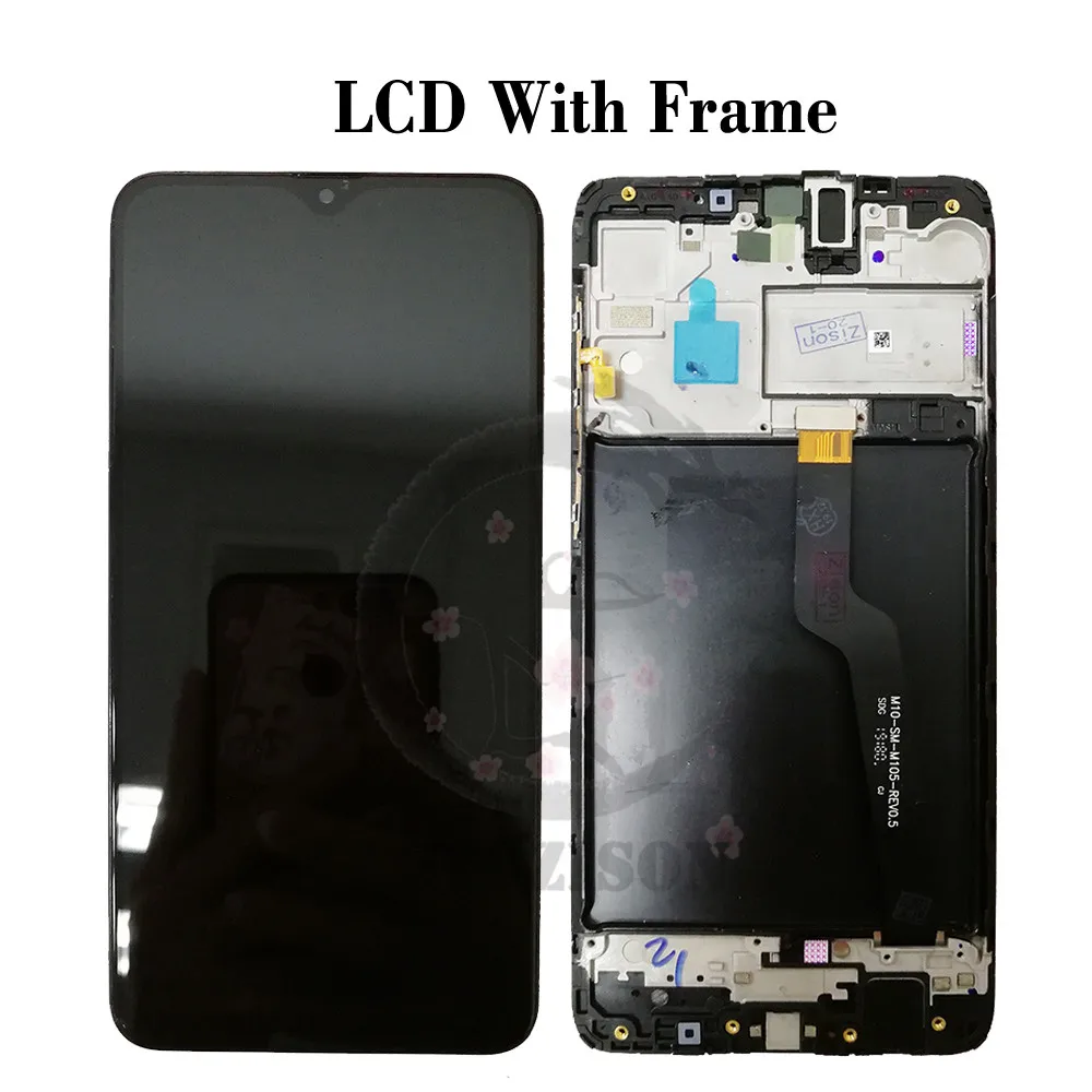 Kup Super AMOLED LCD Z Ramką Do SAMSUNG Galaxy A10 2019 SM-A105F/DS A105FN A105 A105G A105M Ekran Dotykowy Digitizer 6.2