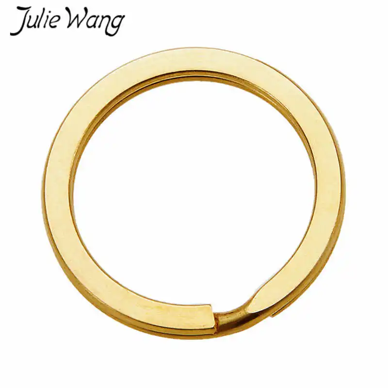 Julie Wang 10PCS 25/30mm Copper Round Key Ring Keychain Split Keychains Chains Jewelry Making Accessory | Украшения и аксессуары