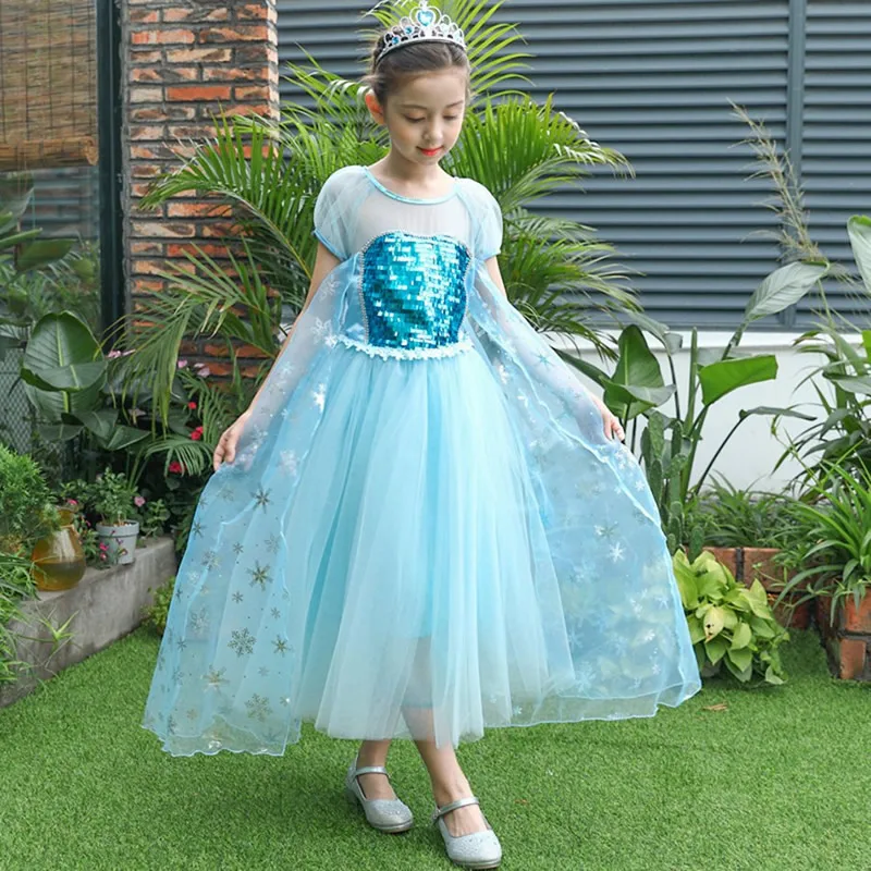 Elsa Dress For Girl Movie 2 And Anna Up Clothing Toddler Girls Princess Party Fancy jurk Kids Coronation Costume | Детская одежда и