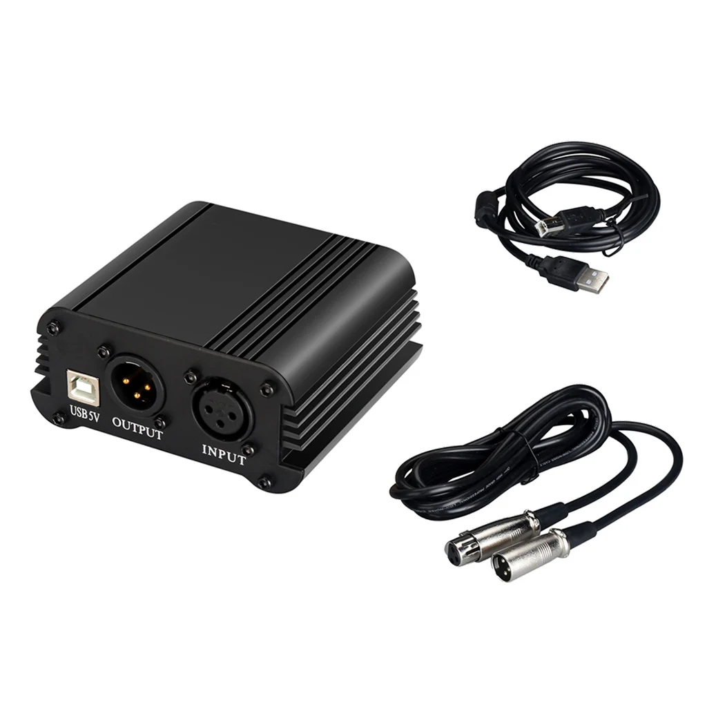 48В фантомный источник питания с usb-кабелем XLR 3-контактный кабель для