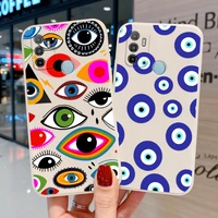 lucky evil eyes phone case for oppo a53 a54 a74 a53s a 53 realme 8 pro 8i 5 c21 gt narzo 30 5g soft protector cover housing capa
