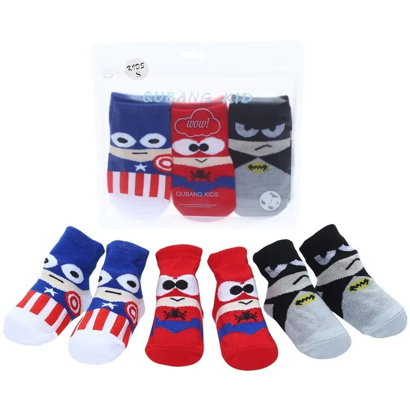 Хлопковые носки для малышей от 0 до 24 месяцев милые Нескользящие Дышащие Носки с