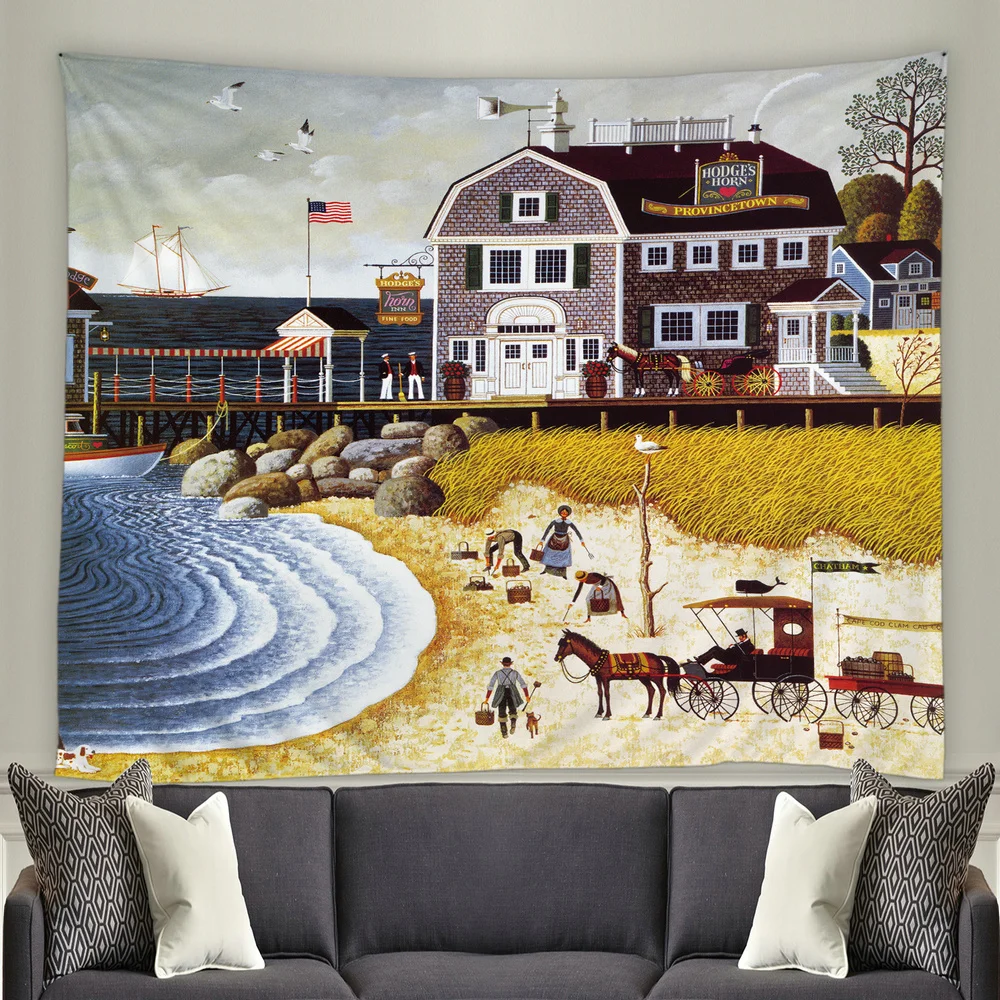 Европа городской садовый гобелены с принтом тканевый настенный гобелен