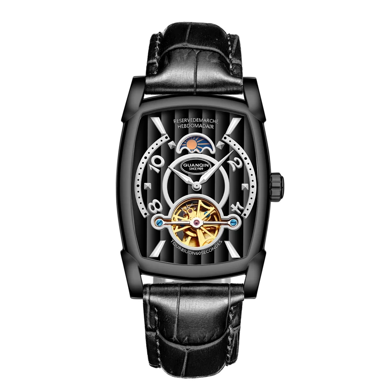 

Часы мужские механические водонепроницаемые с сапфировым стеклом и прямоугольным циферблатом