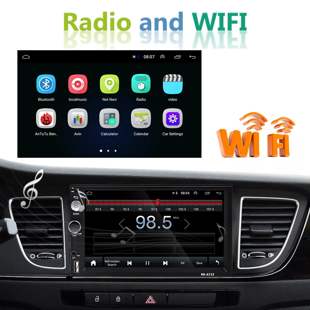 LeeKooLuu 2Din автомобильный радиоприемник андроид Авто GPS навигации Bluetooth WI FI MirrorLink FM