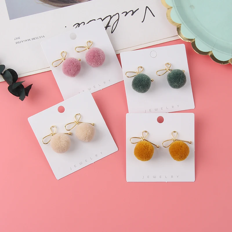 Женские серьги гвоздики в Корейском стиле металлические круглой формы с